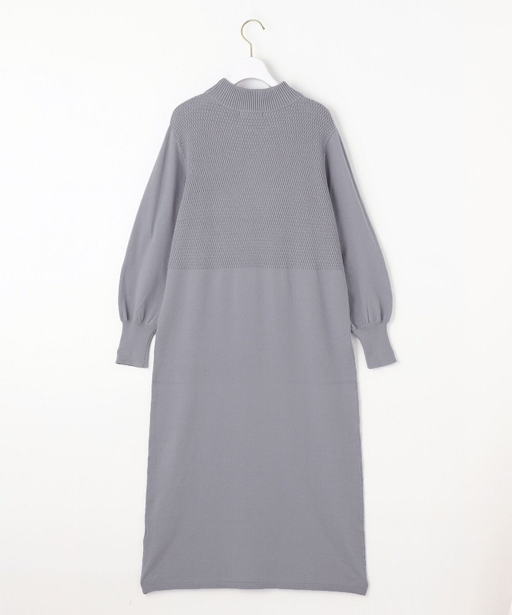 ANY SIS 【洗える】バスケット編み切替えニット ワンピース 