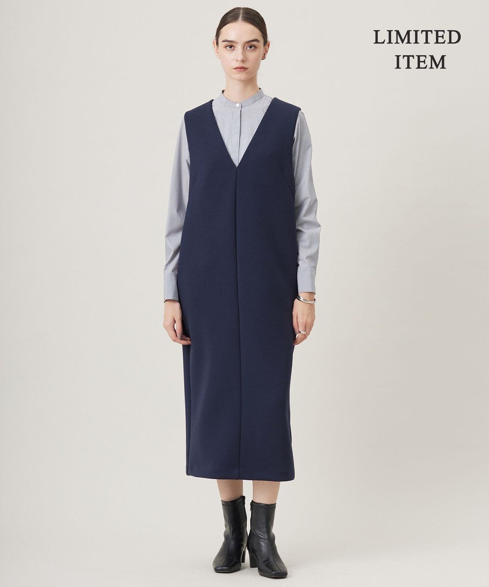 ICB L 【WEB限定・洗える】 コンパクトダブルフェイス ジャンパースカート 