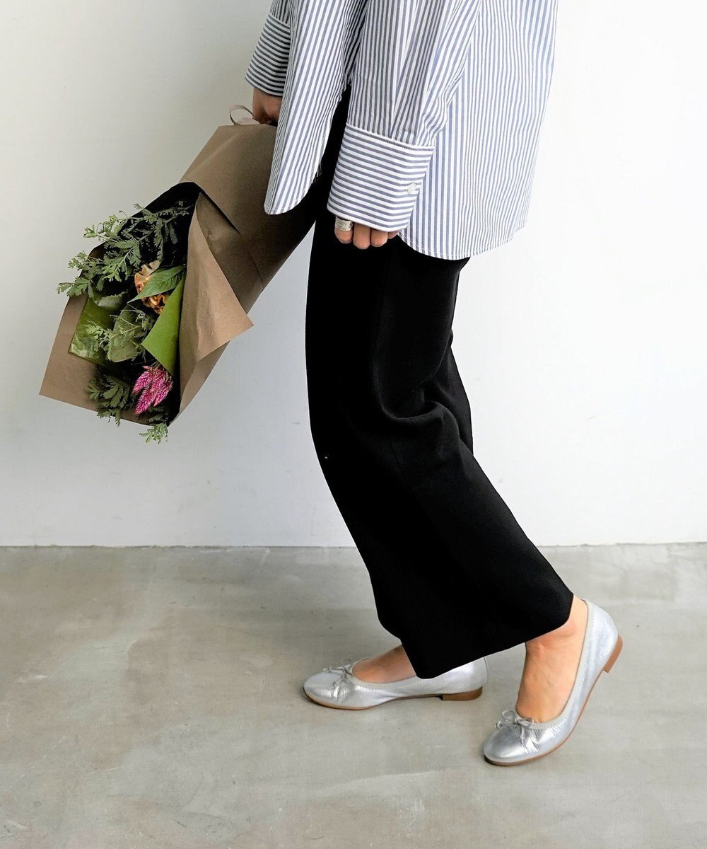 nouvelleRobe Oū サイズ追加【本革・高反発】Round ラウンドトゥ メタリックバレエシューズ 