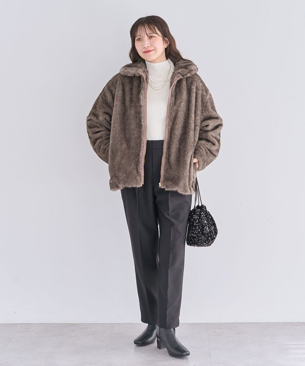 Green Parks あったか裏起毛きれいシルエットパンツ 