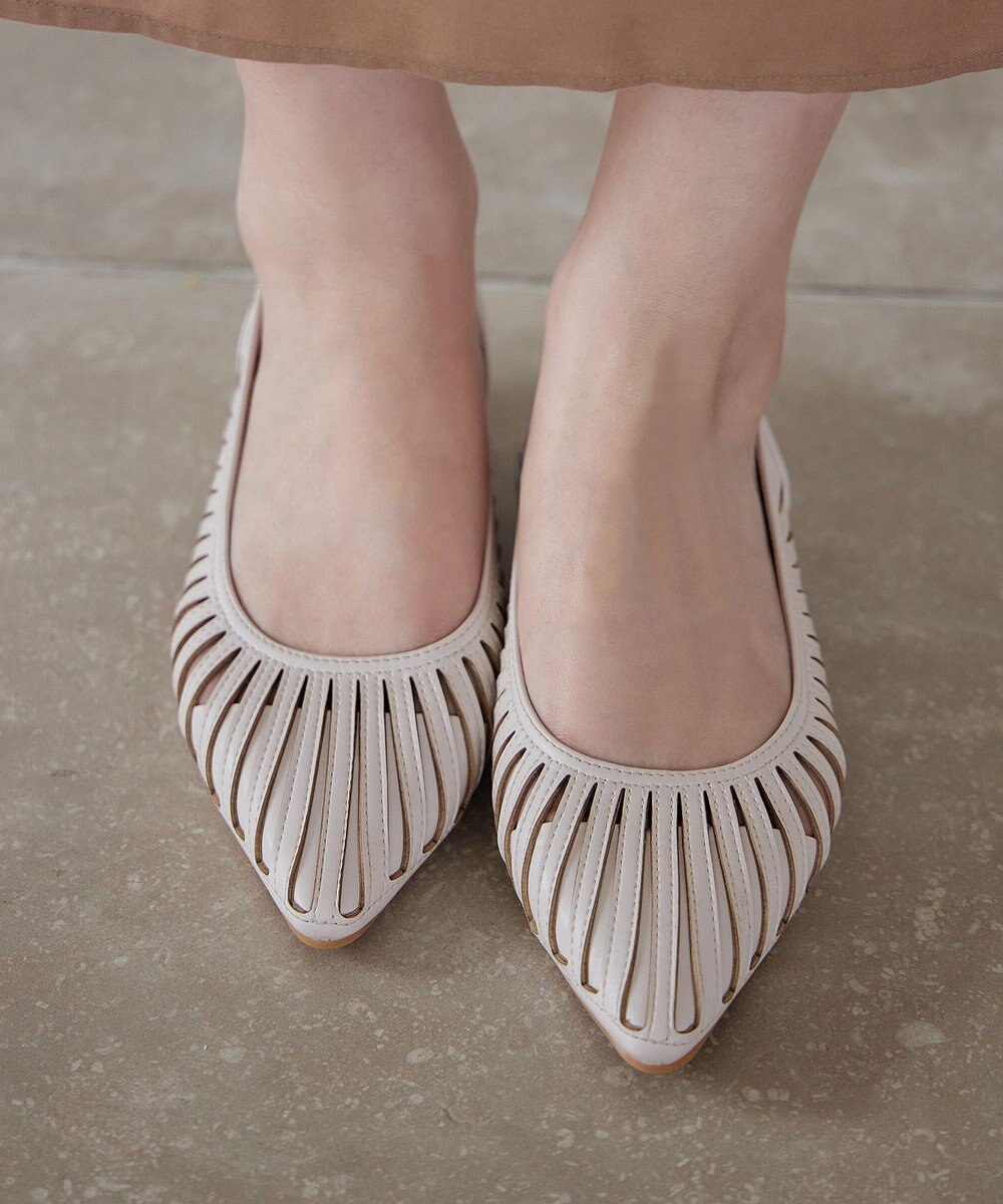 Tiaclasse 【小倉優子さん着用・フラット&ヒール2TYPE】ケージデザインシアーパンプス 