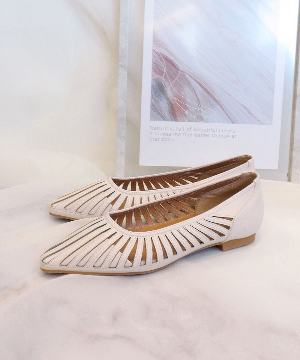 Tiaclasse 【小倉優子さん着用・フラット&ヒール2TYPE】ケージデザインシアーパンプス 