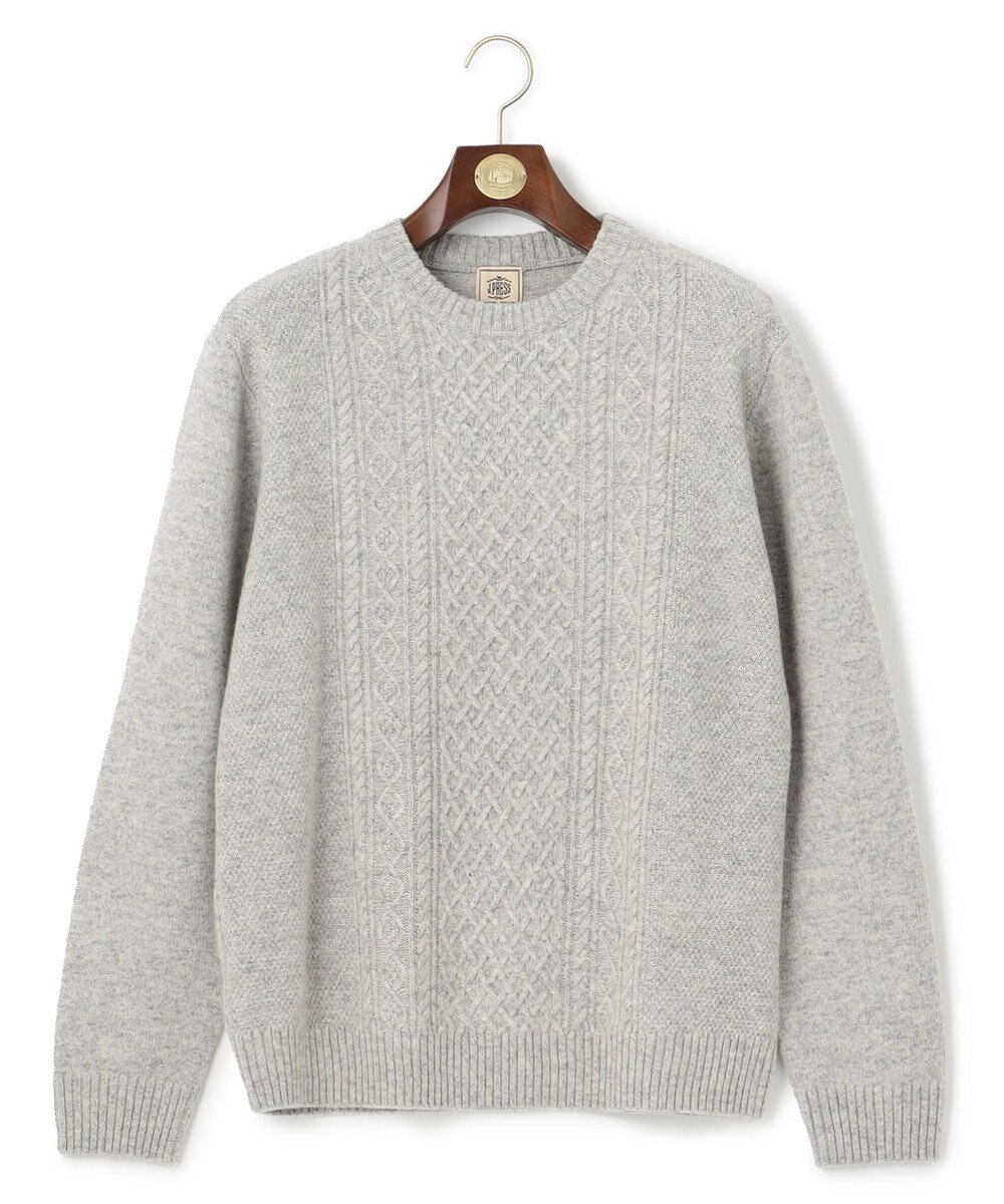 J.PRESS MEN 【Cash Lamb's Wool】ケーブルクルーネック ニット 