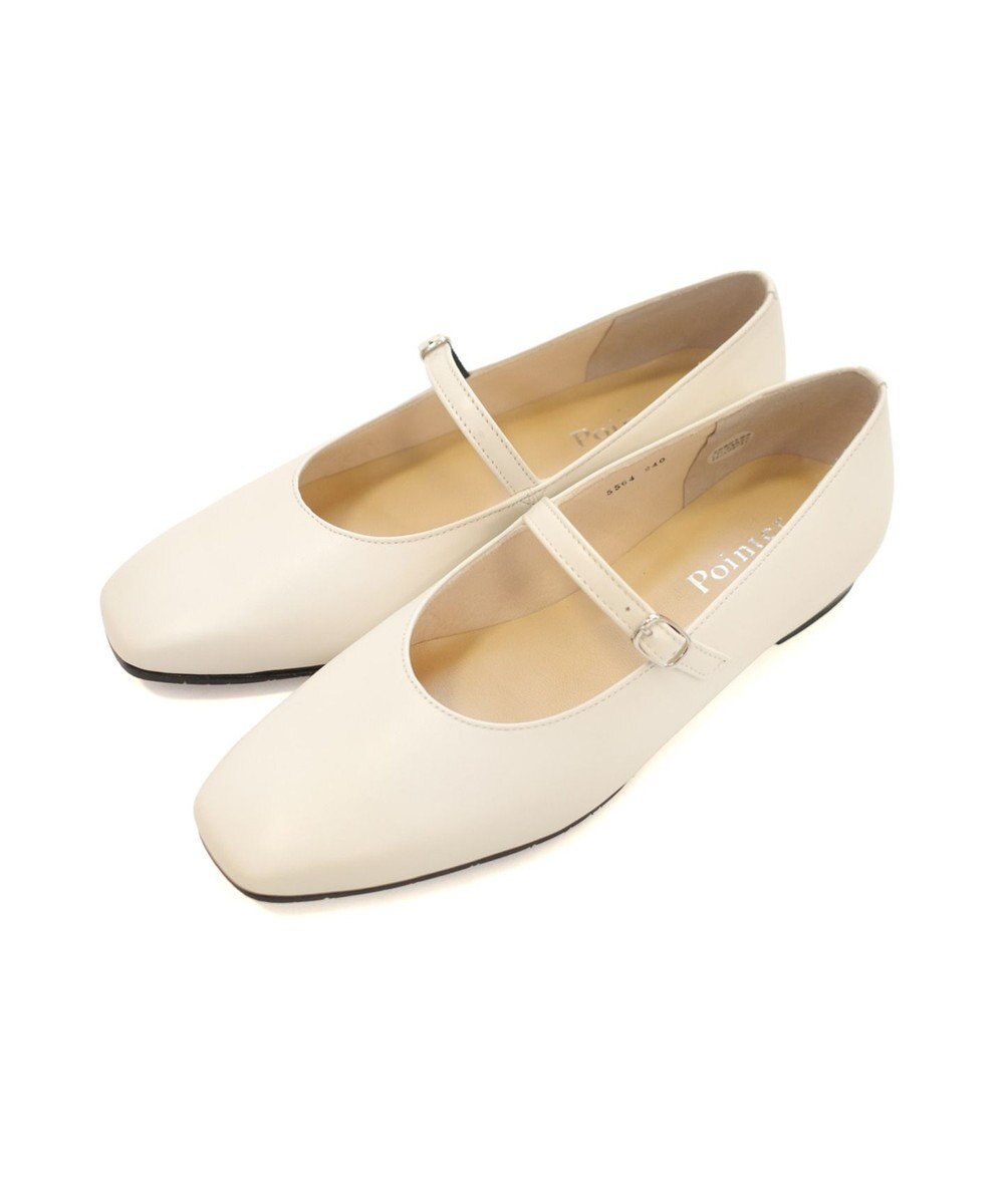 Pointer 日本製 本革ストラップ付きパンプス 