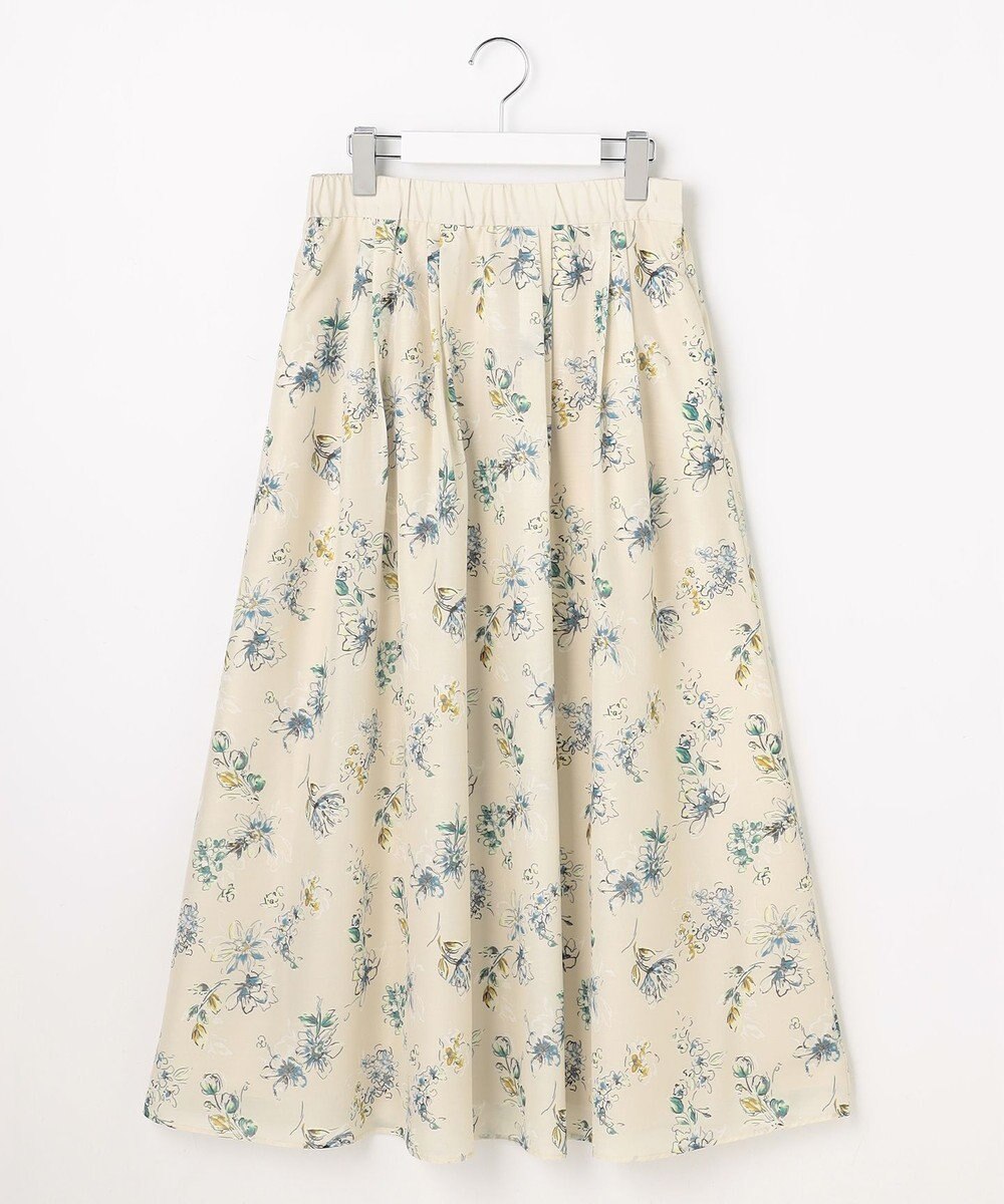 自由区 L エアリーローン花柄プリント スカート 