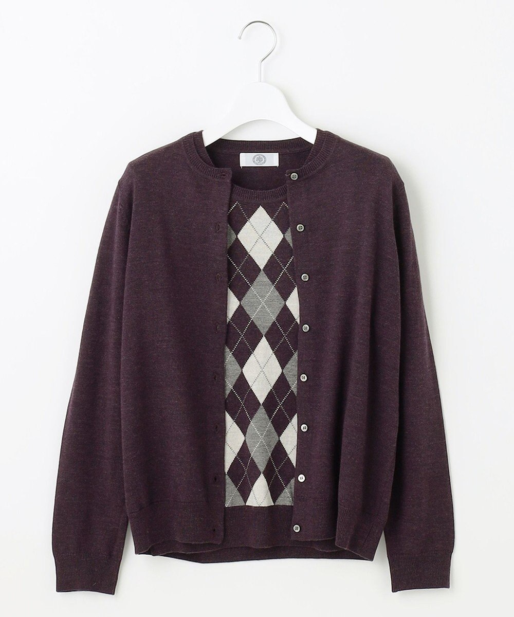 J.PRESS LADIES 【洗える】アーガイルツイン ニット 