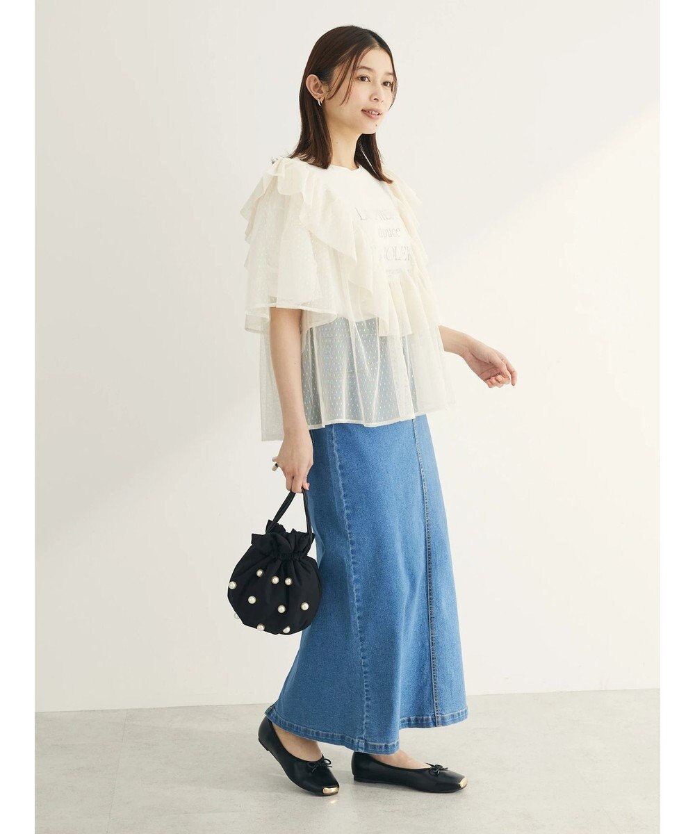 Green Parks ■ＥＳＣＡＲ　ドットチュールフレアヨークプルオーバー 