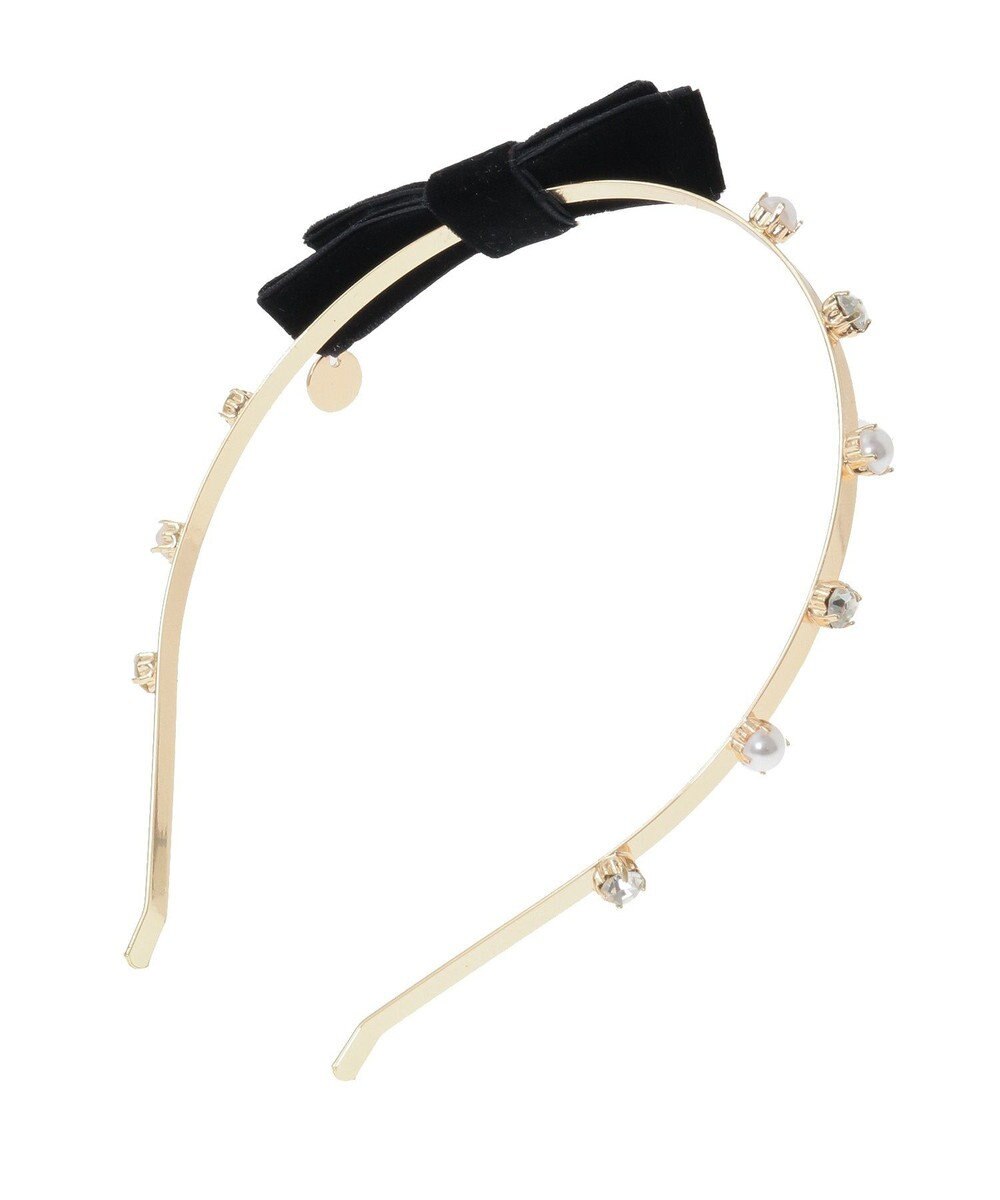 Maison de FLEUR ベロアビジューカチューシャ 