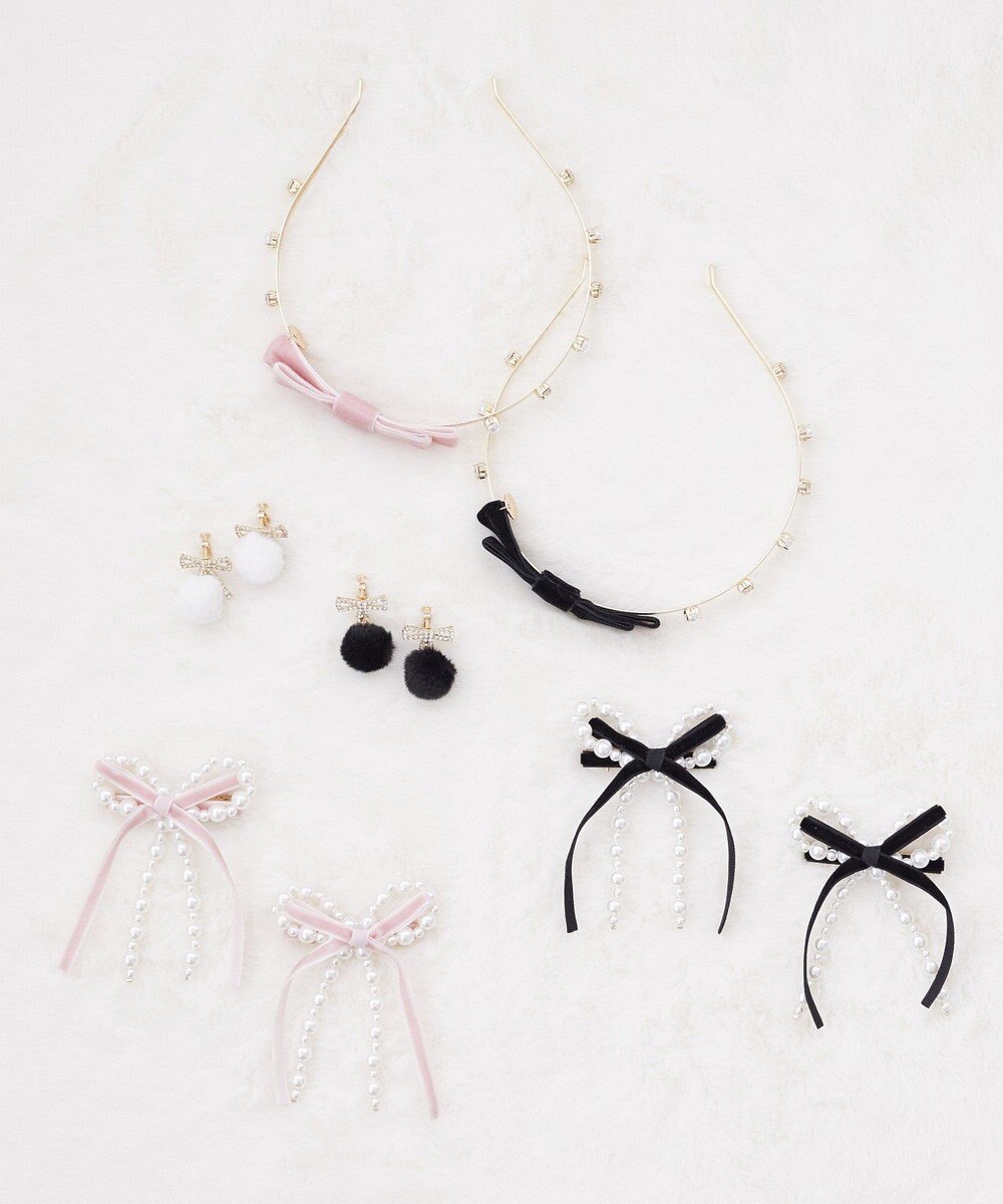 Maison de FLEUR ベロアビジューカチューシャ 