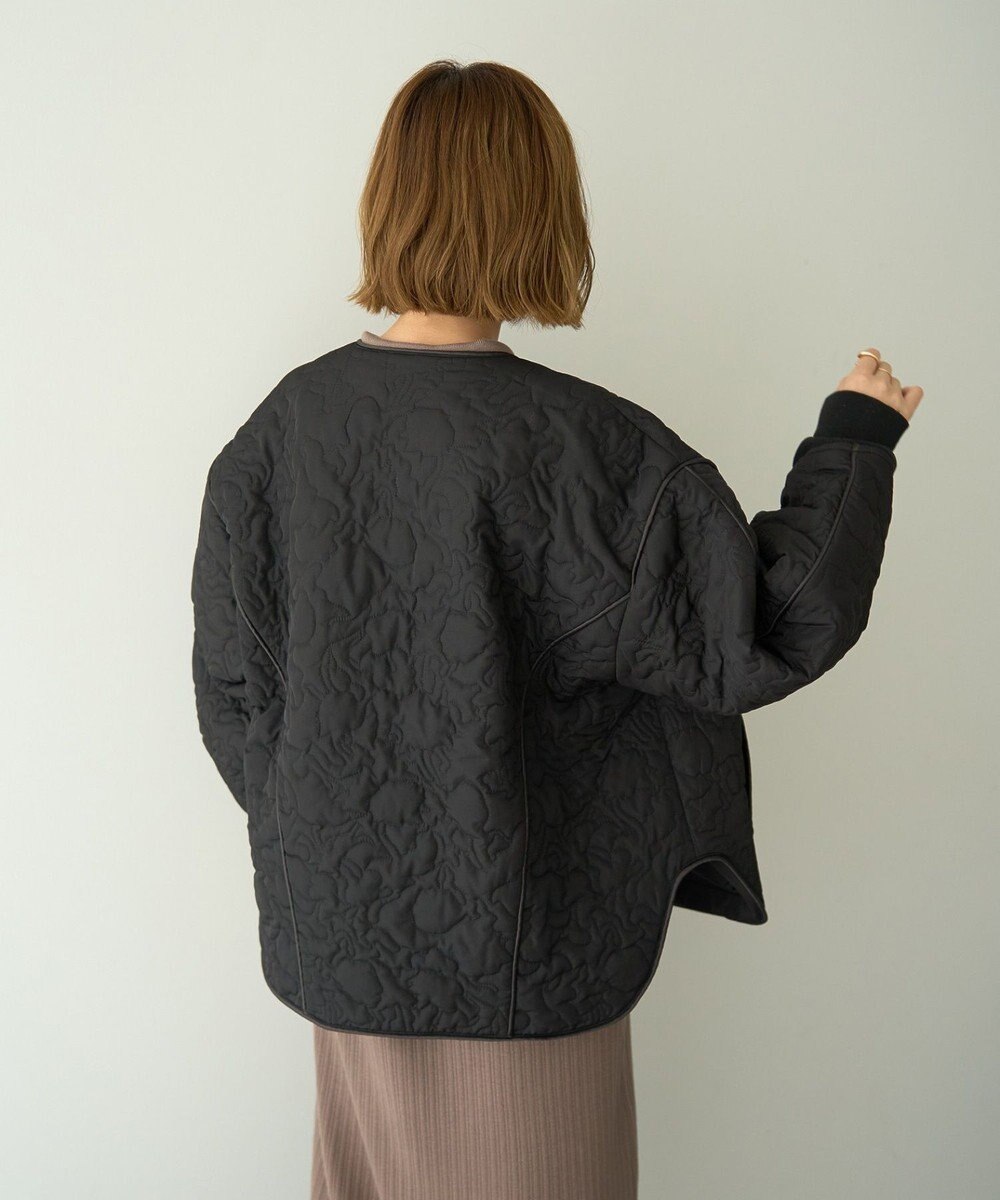 YECCA VECCA ニュアンス柄キルティングブルゾン 