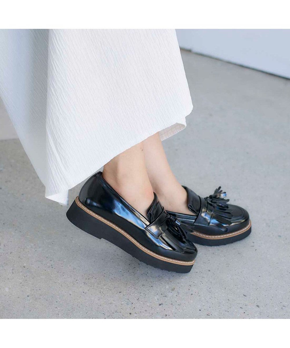 MODE ET JACOMO <carino>【レイン対応】【2WAY】厚底タッセルローファー 