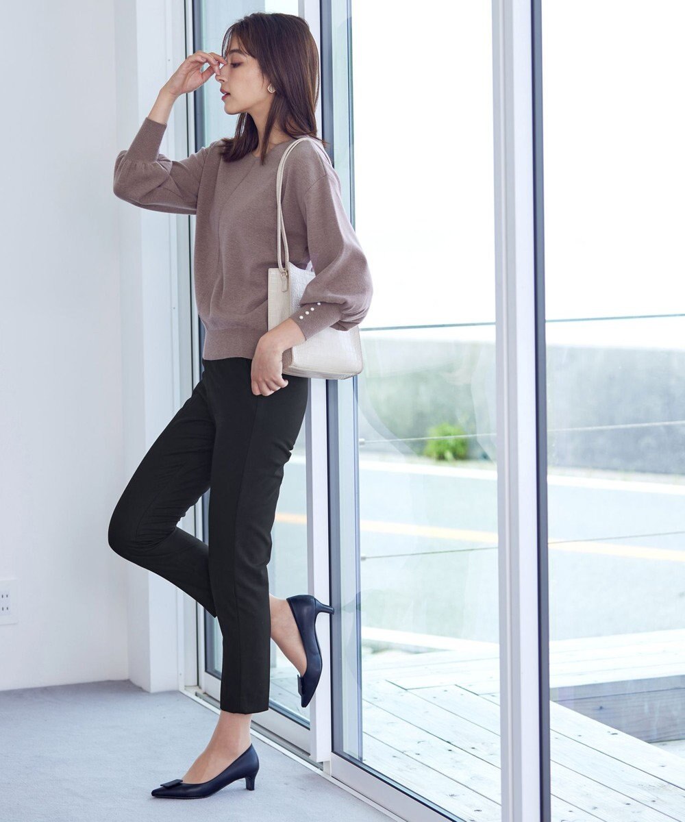 Tiaclasse 【安田美沙子さん着用・洗える】T/R両面起毛ストレッチパンツ 