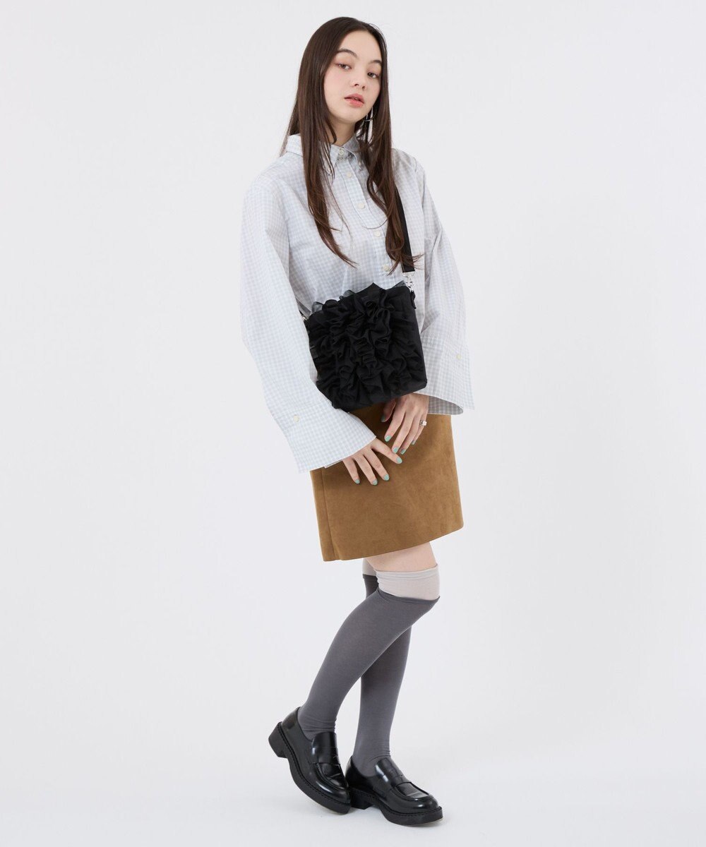 LeSportsac RUFFLE MINI N/S TOTE/ブラックレースラッフル 