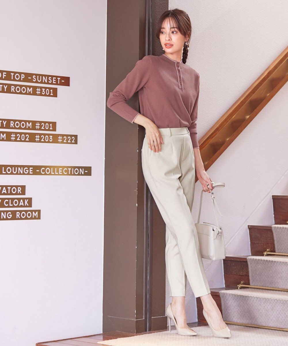 Tiaclasse 【安田美沙子さん着用・洗える】T/R両面起毛ストレッチパンツ 