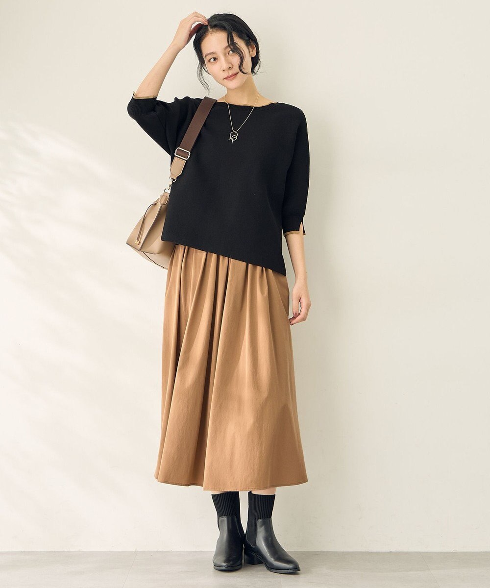 ANY 【2SET】バイカラーニット×布帛スカートセット 