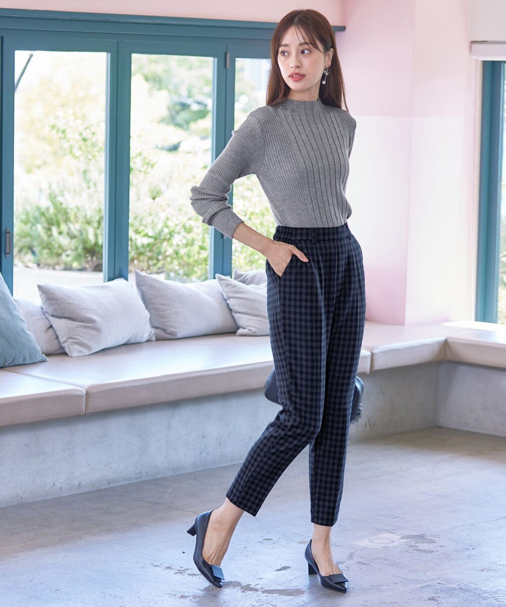 Tiaclasse 【安田美沙子さん着用・洗える】T/R両面起毛ストレッチパンツ 