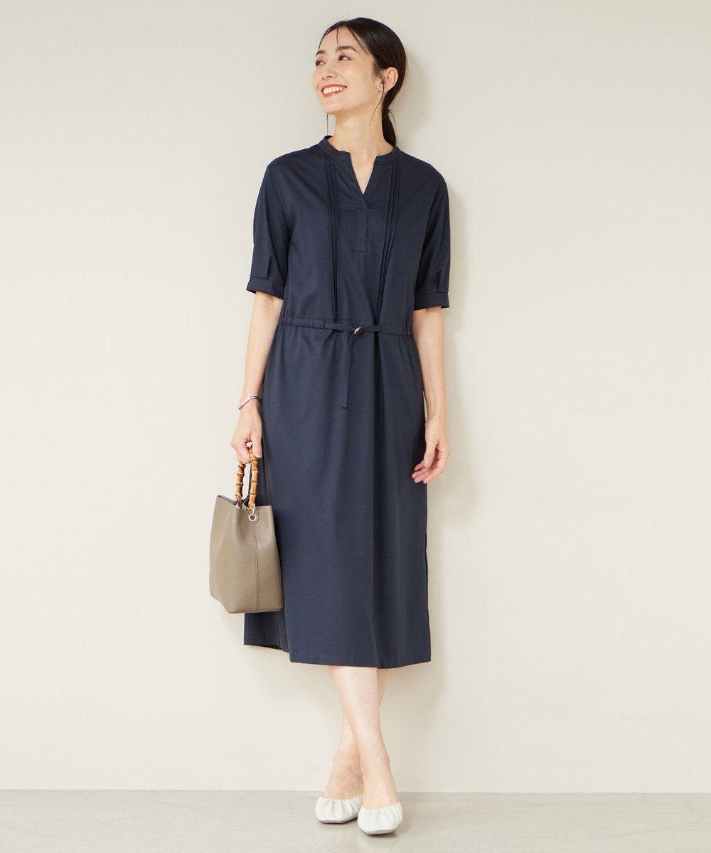 J.PRESS LADIES L 【接触冷感・洗える】プレーティングジャージー ワンピース 