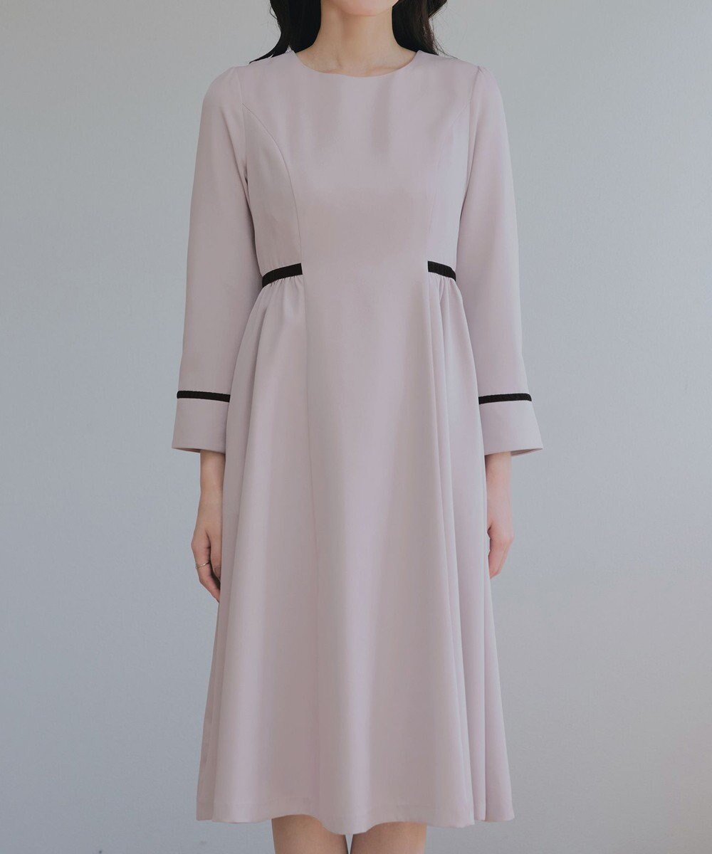 Tiaclasse 【安田美沙子さん着用・新色追加・洗える】ベロアラインフレアワンピース 