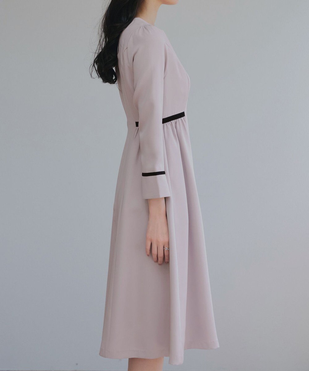 Tiaclasse 【安田美沙子さん着用・新色追加・洗える】ベロアラインフレアワンピース 