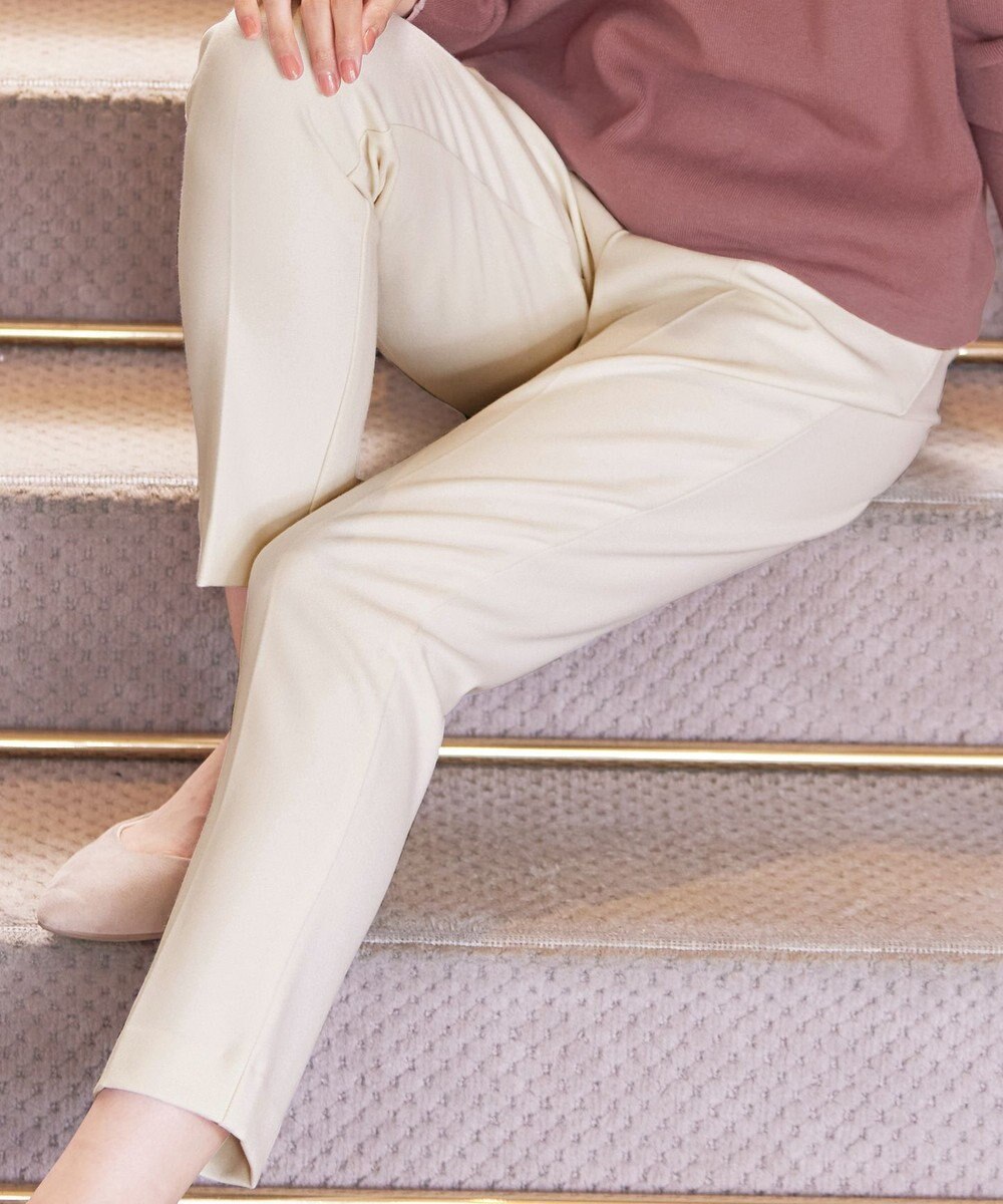 Tiaclasse 【安田美沙子さん着用・洗える】T/R両面起毛ストレッチパンツ 