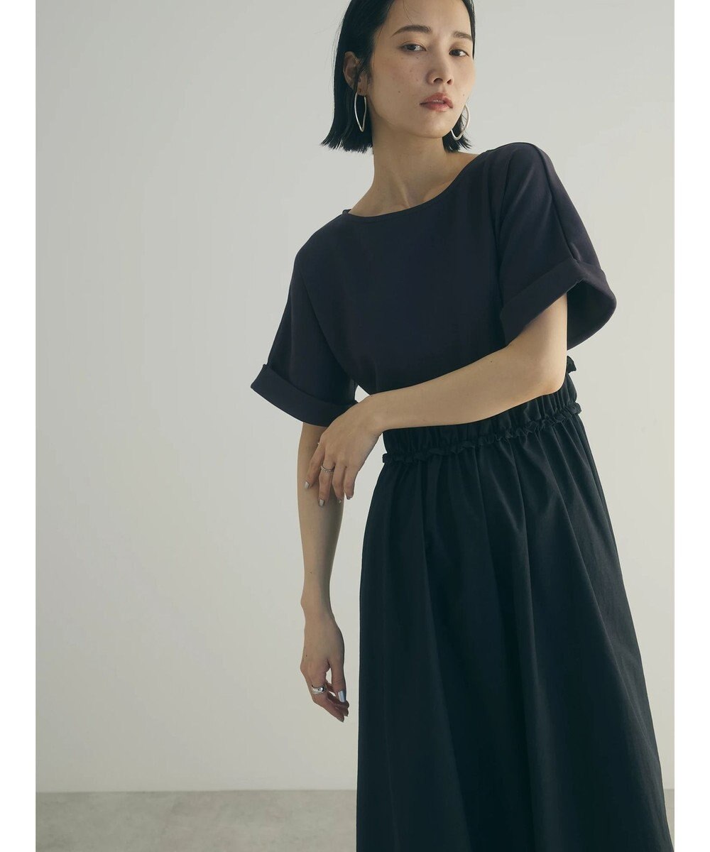 Green Parks armonia.異素材切替ドルマンワンピース 