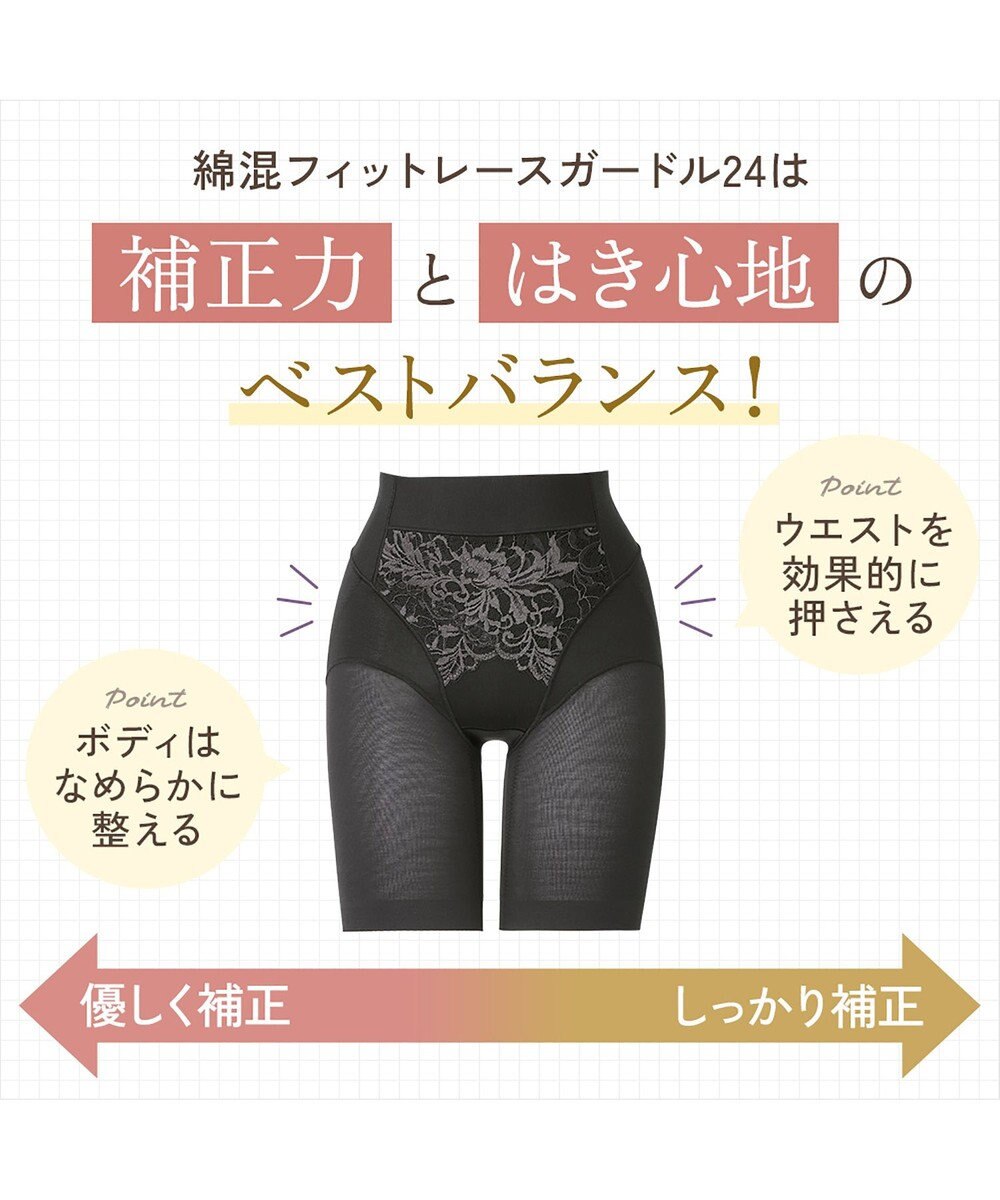 BRADELIS New York 【BRADELIS NewYork peace】綿混フィットレースガードル24 ブラデリス  1枚履きできるガードルショーツ 