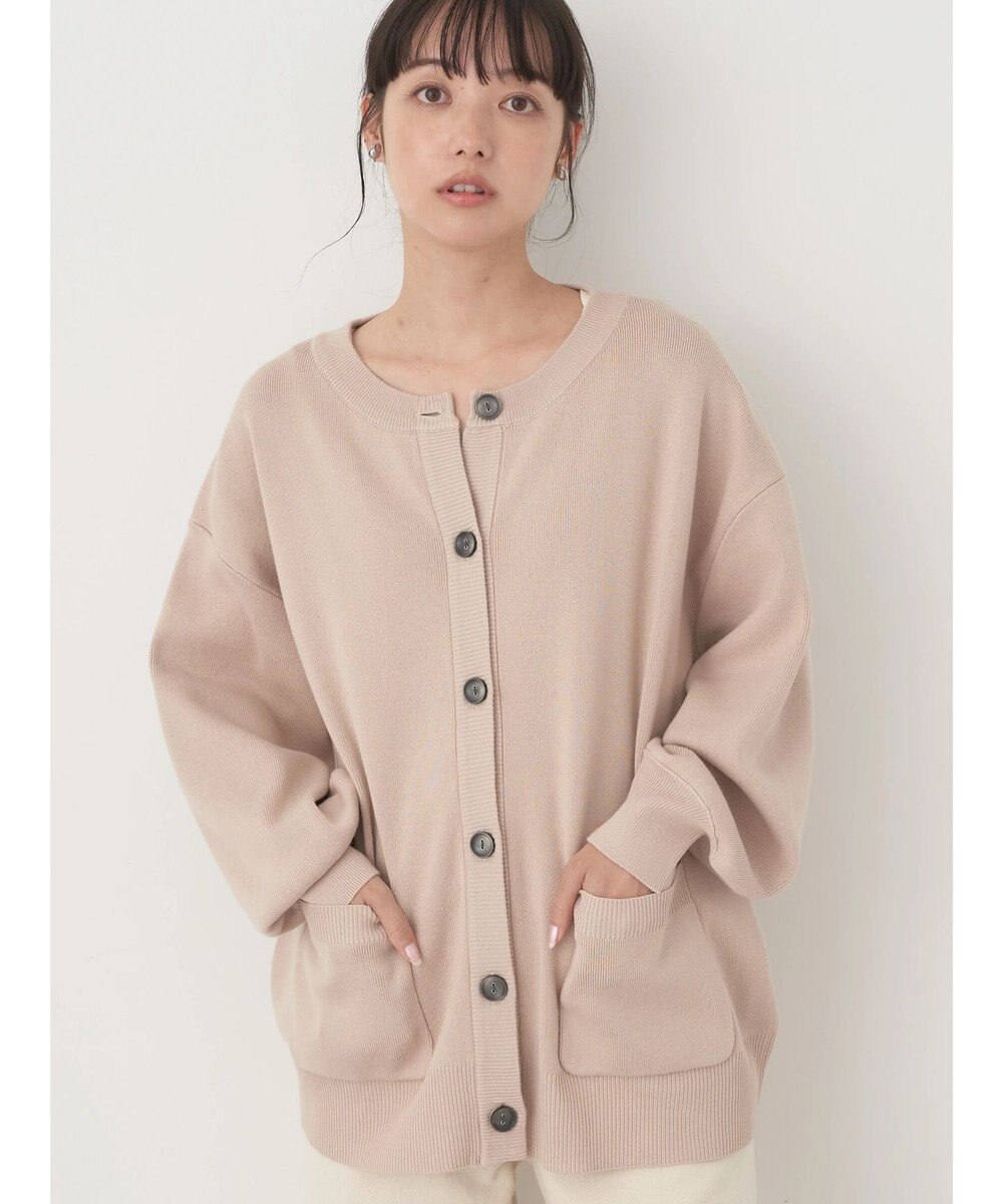 earth music&ecology クルーネックミドル丈カーディガン 