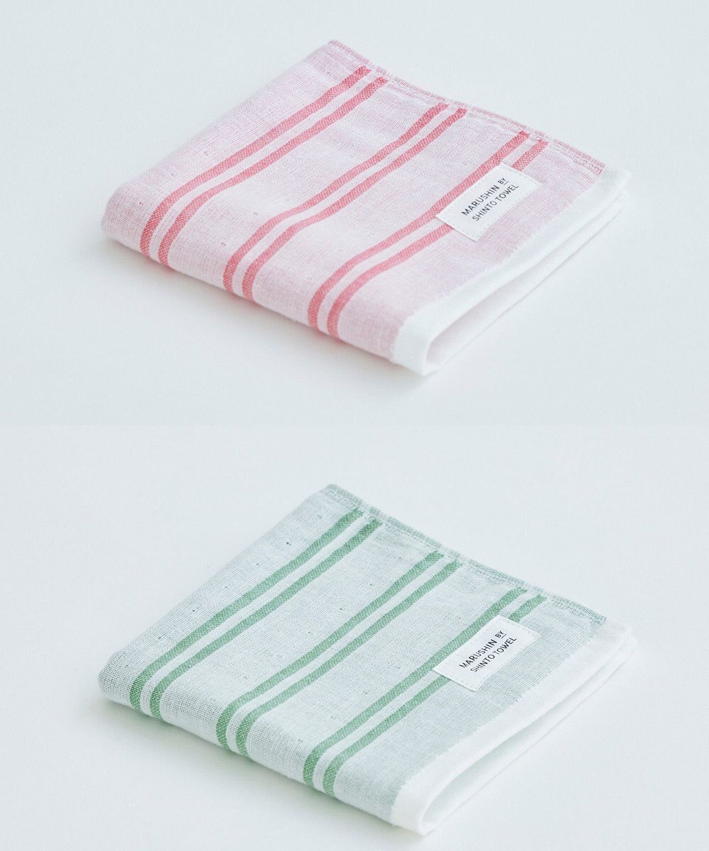 SHINTO TOWEL シマ ハンドタオル ダブル白地 2枚セット 