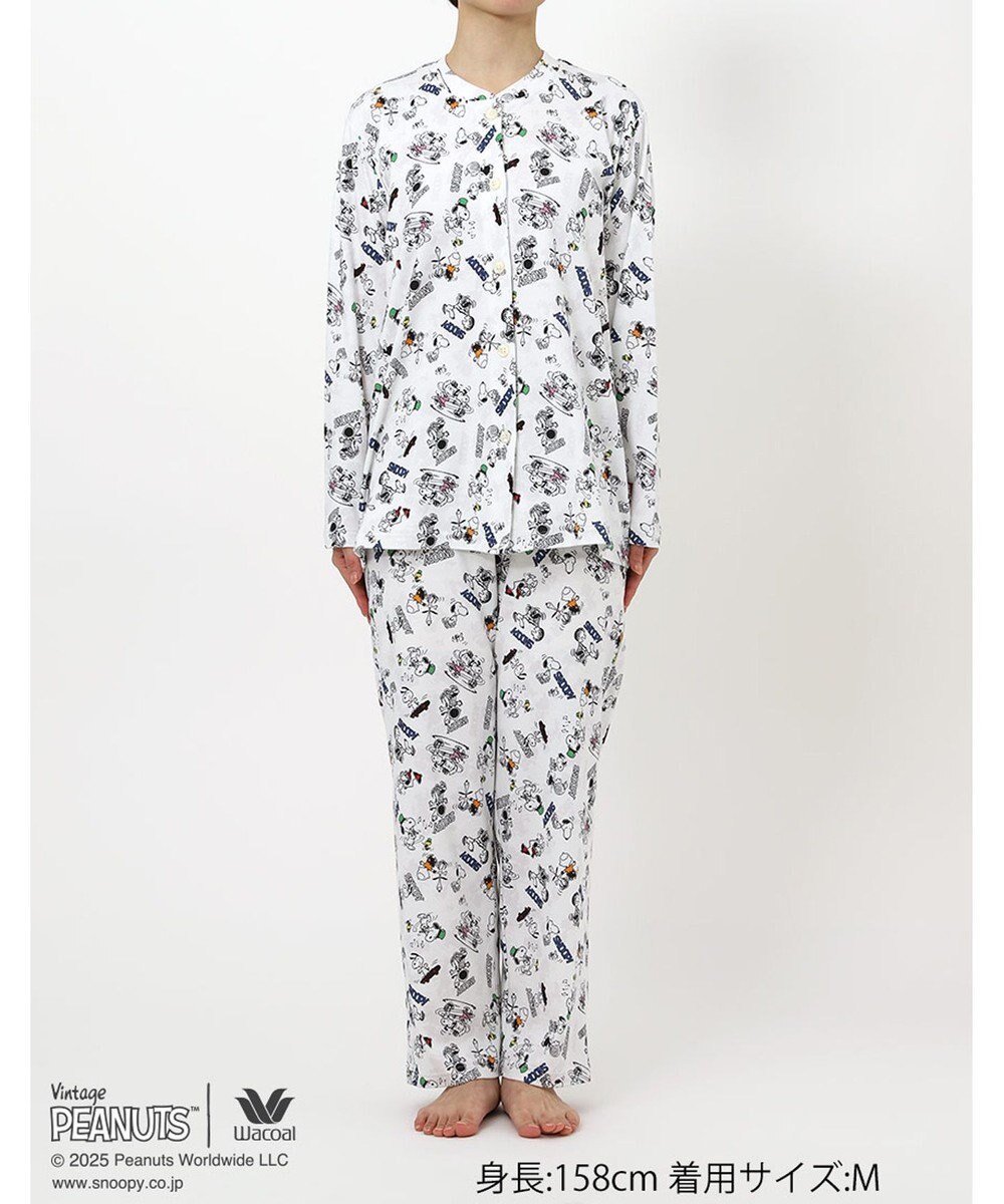 WACOAL ワコール_リラックス＆スリープ パジャマ 長袖 長ズボン 綿100%(本体) PEANUTS スヌーピー レディース FDX553 /ワコール 