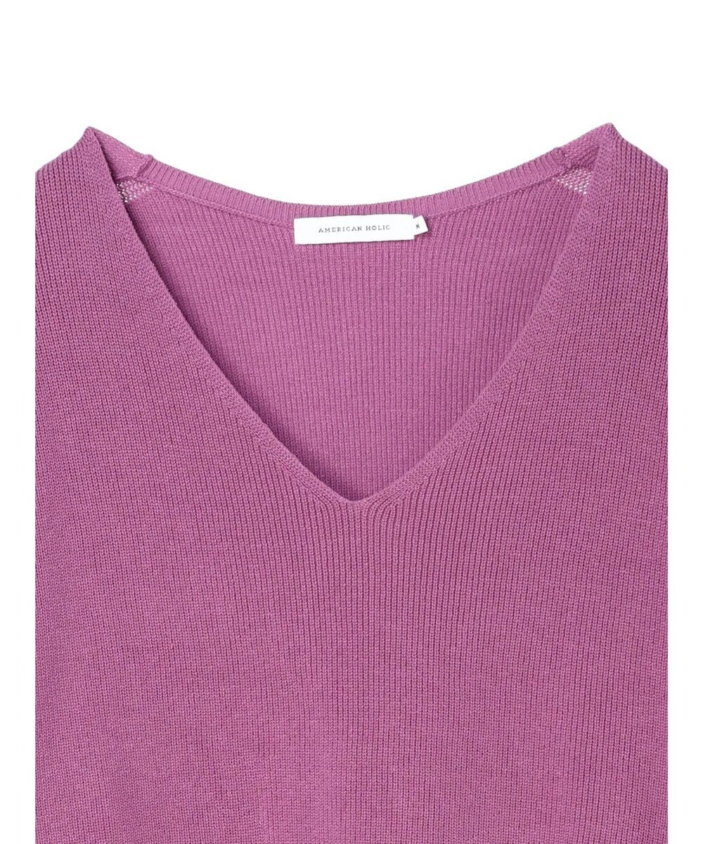 AMERICAN HOLIC Ｖネック片畦ニットプルオーバー 
