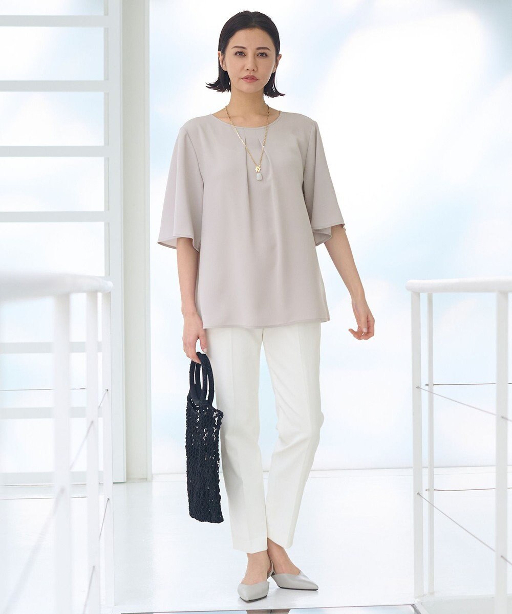 自由区 【XSサイズ～/洗える/セット可】ダブルクロス ブラウス 