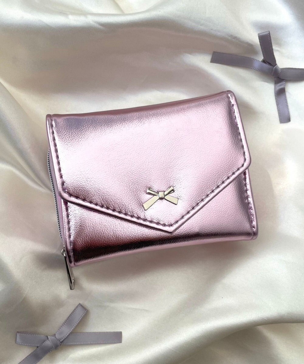 WEGO メタルリボンレターフラップウォレット 