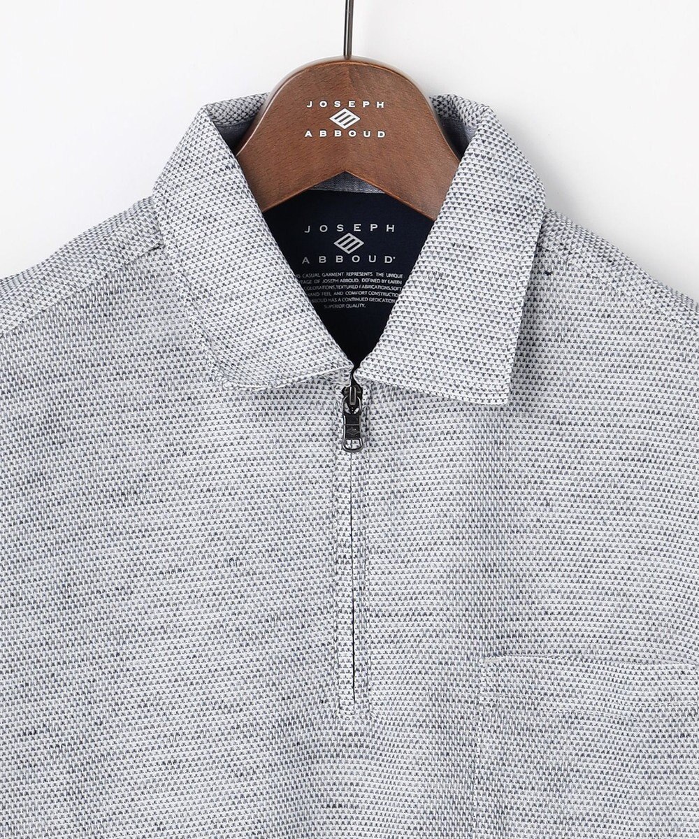 JOSEPH ABBOUD  【フランス産リネン×日本の技術・清涼感】ノルマンディリネントップジャージ ジップ ポロシャツ 