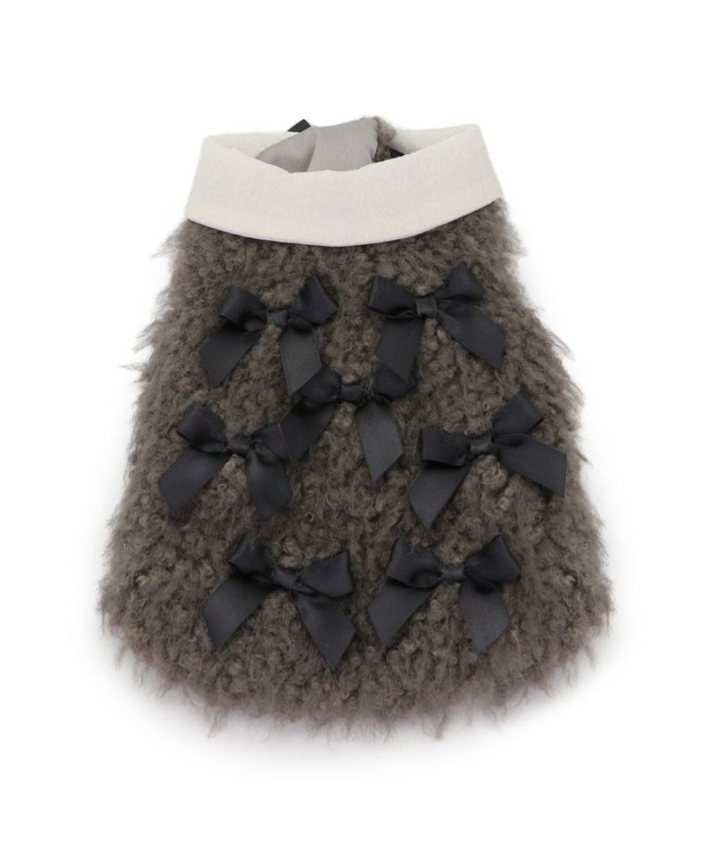 PET PARADISE cherircouture メニーリボンファーベスト 《グレー》 小型犬 