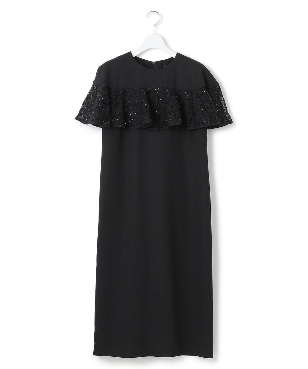 23区 【APPLAUDIR】スパンコールレース フリルコンビドレス 