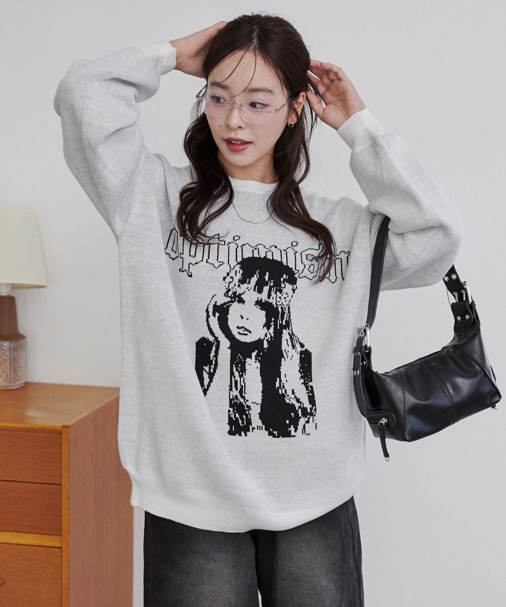 WEGO グラフィックニットBIGプルオーバー 