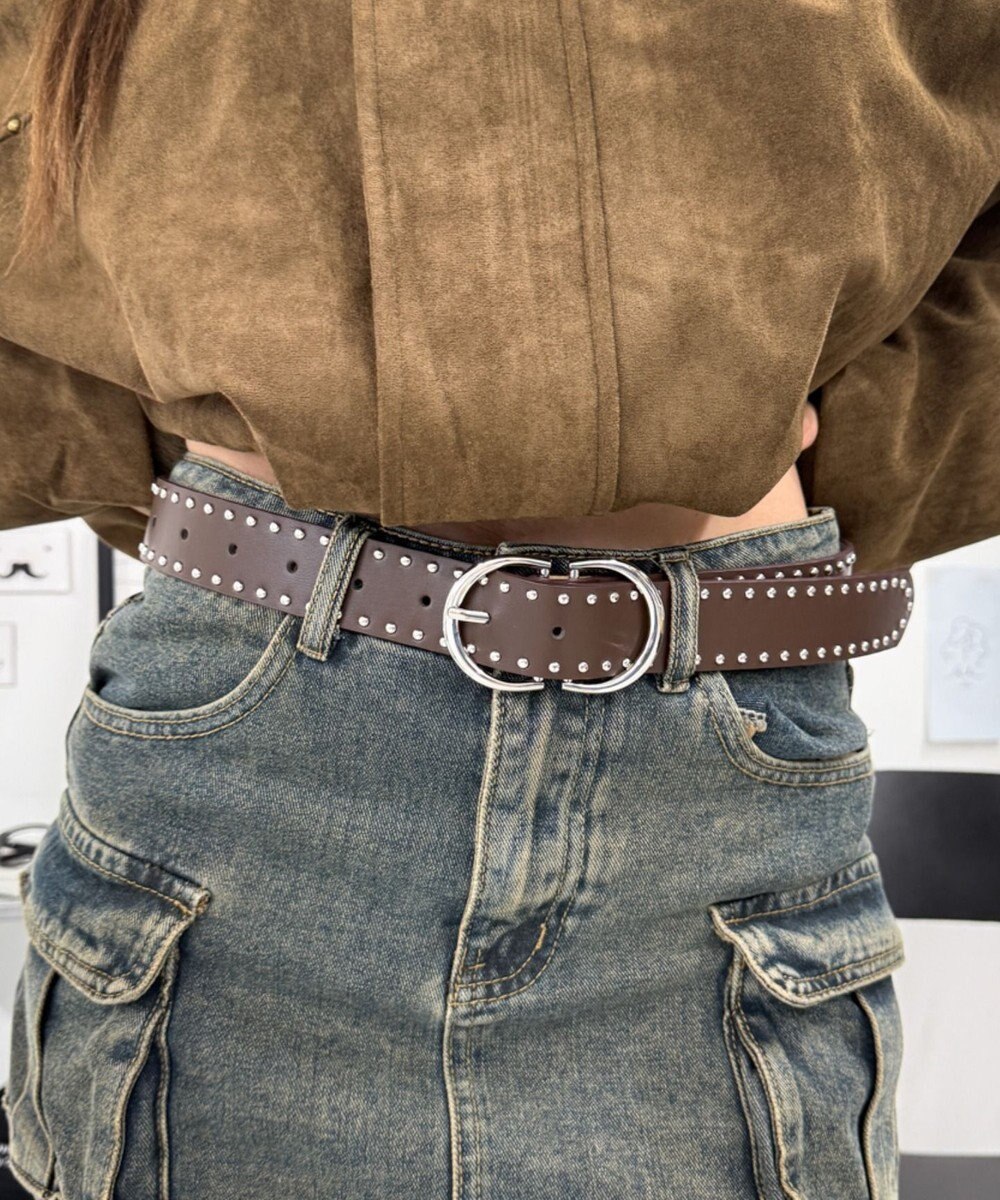 WEGO Lダブルリングスタッズベルト 