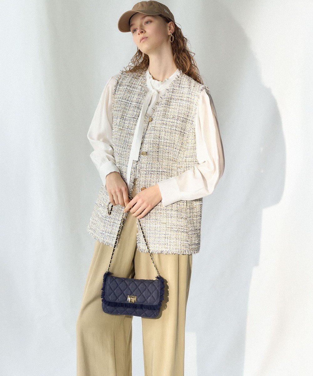 23区 S 【先行予約】ドレープツイル アシンメトリー ワイド パンツ 