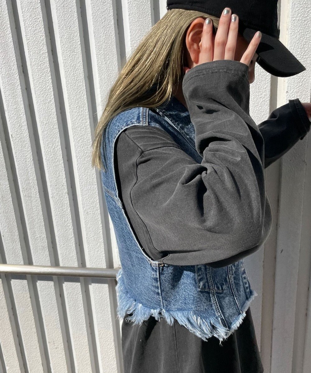 WEGO デニムショートベスト 