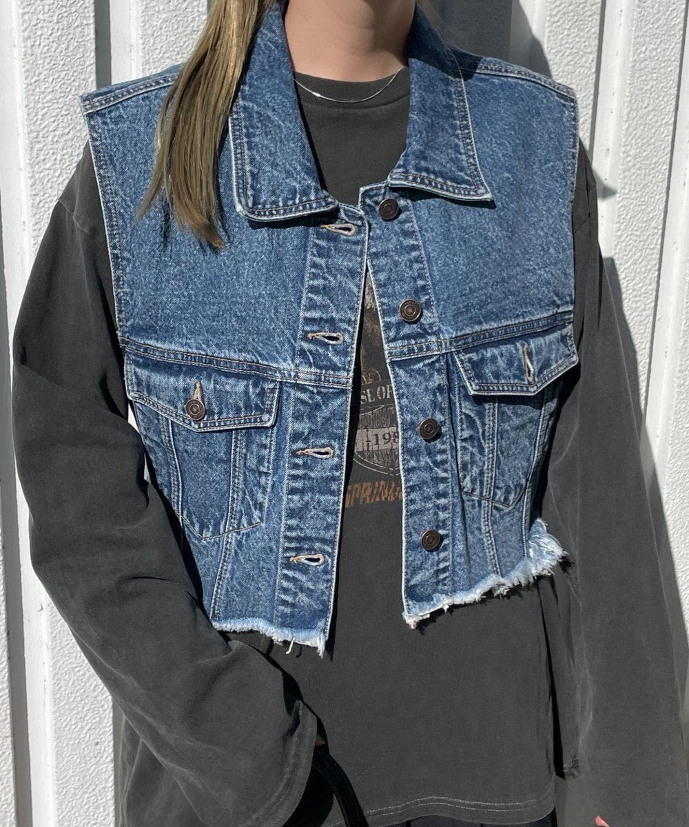 WEGO デニムショートベスト 