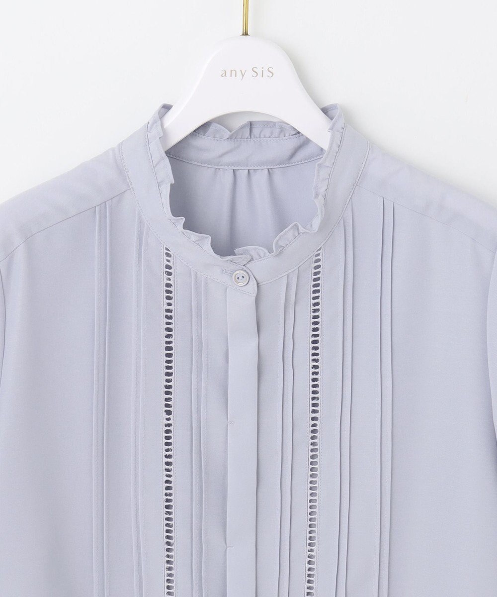ANY SIS S 【洗える】フリルスタンドピンタック ブラウス 