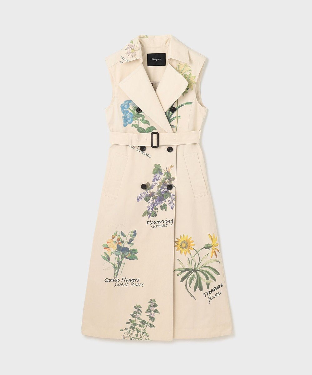 GRACE CONTINENTAL プリントトレンチワンピース 