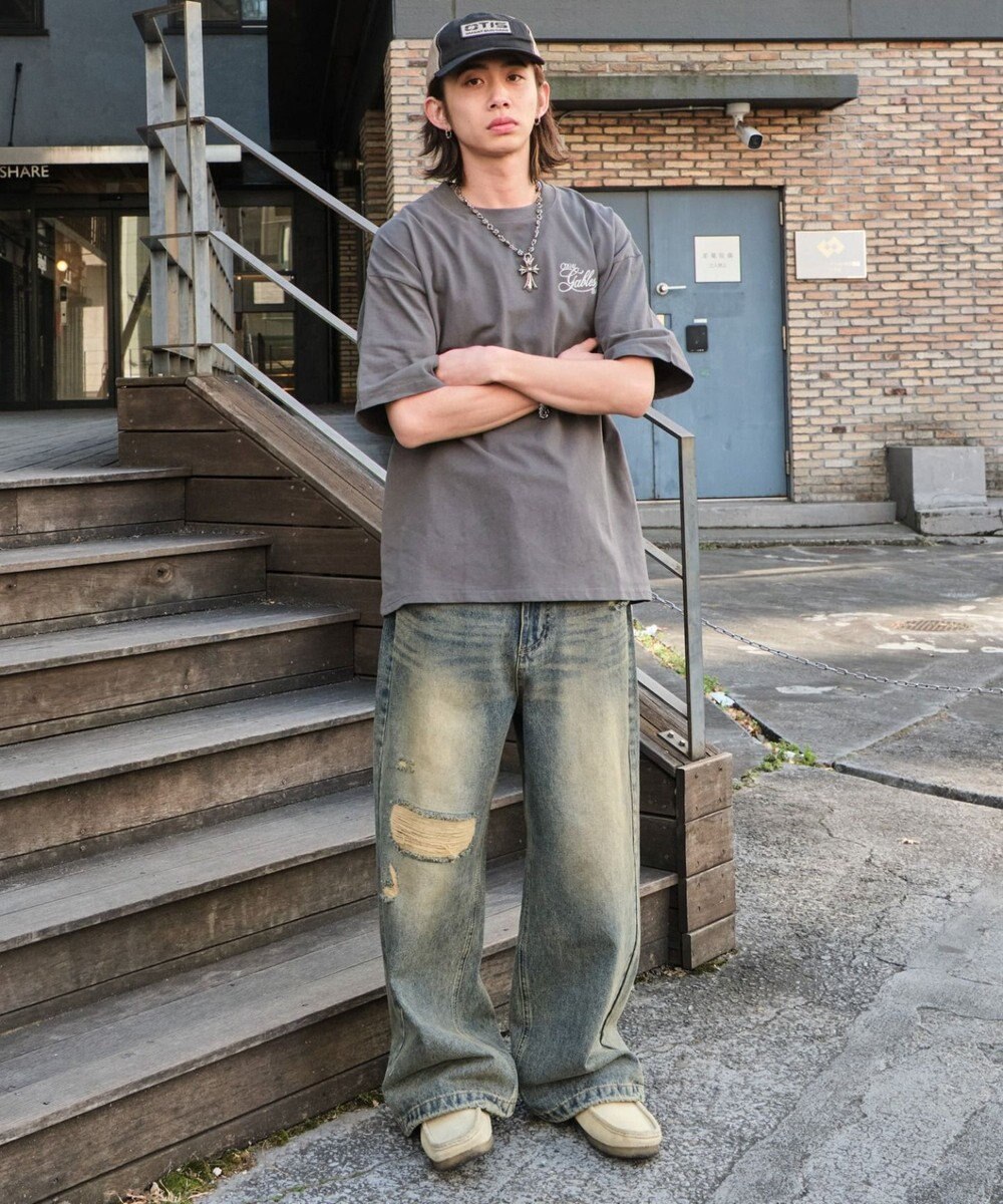 WEGO 【ユニセックス着用ITEM/SMLサイズ展開】ヴィンテージライクグラフィックT（SS） 