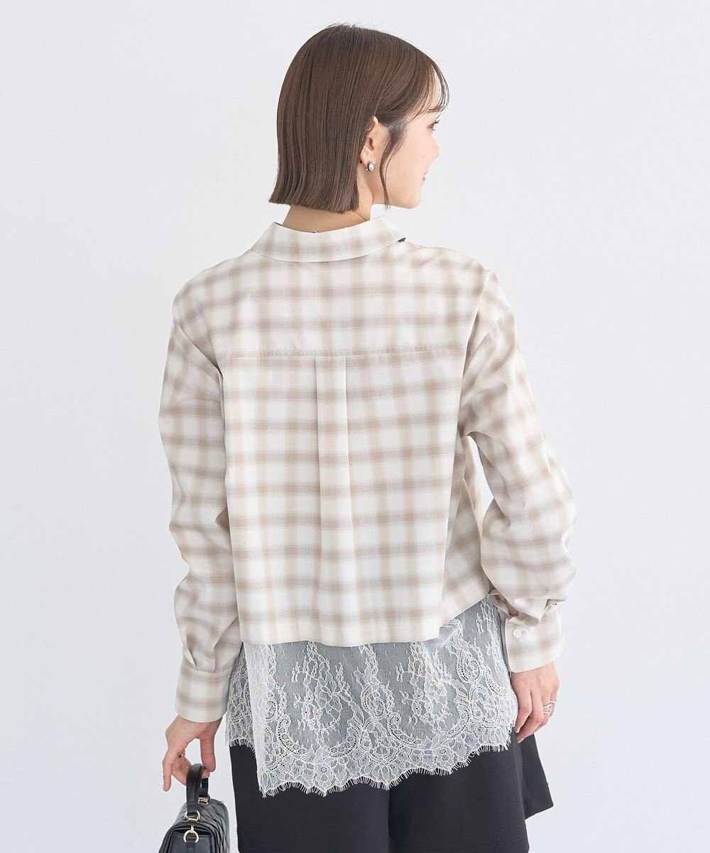 earth music&ecology 適ON レースヘムシャツ 