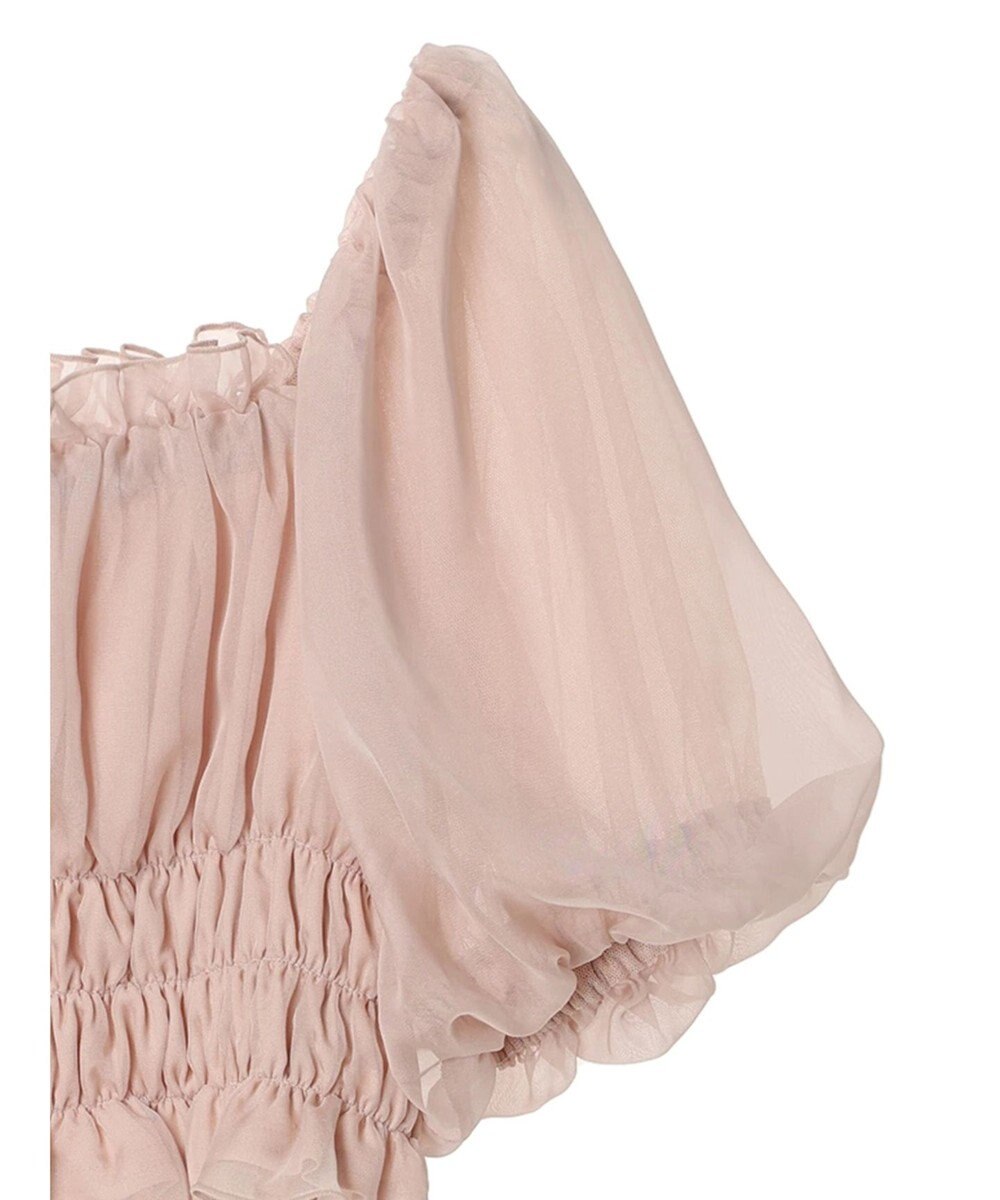 earth music&ecology パフスリーブシャーリングブラウス 