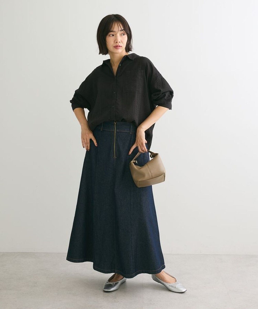 Green Parks フロントＺＩＰデニムスカート 