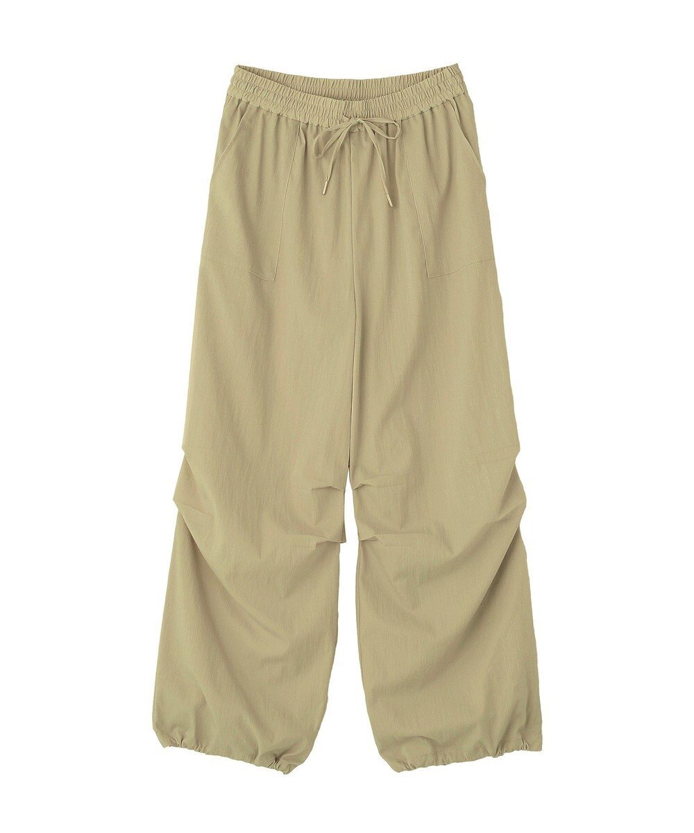 Green Parks 表面感サテンタックパンツ 