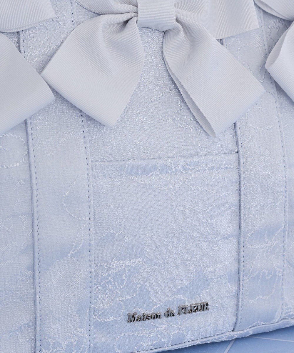 Maison de FLEUR ブルーマニアボリュームリボン２ＷａｙトートＭバッグ 