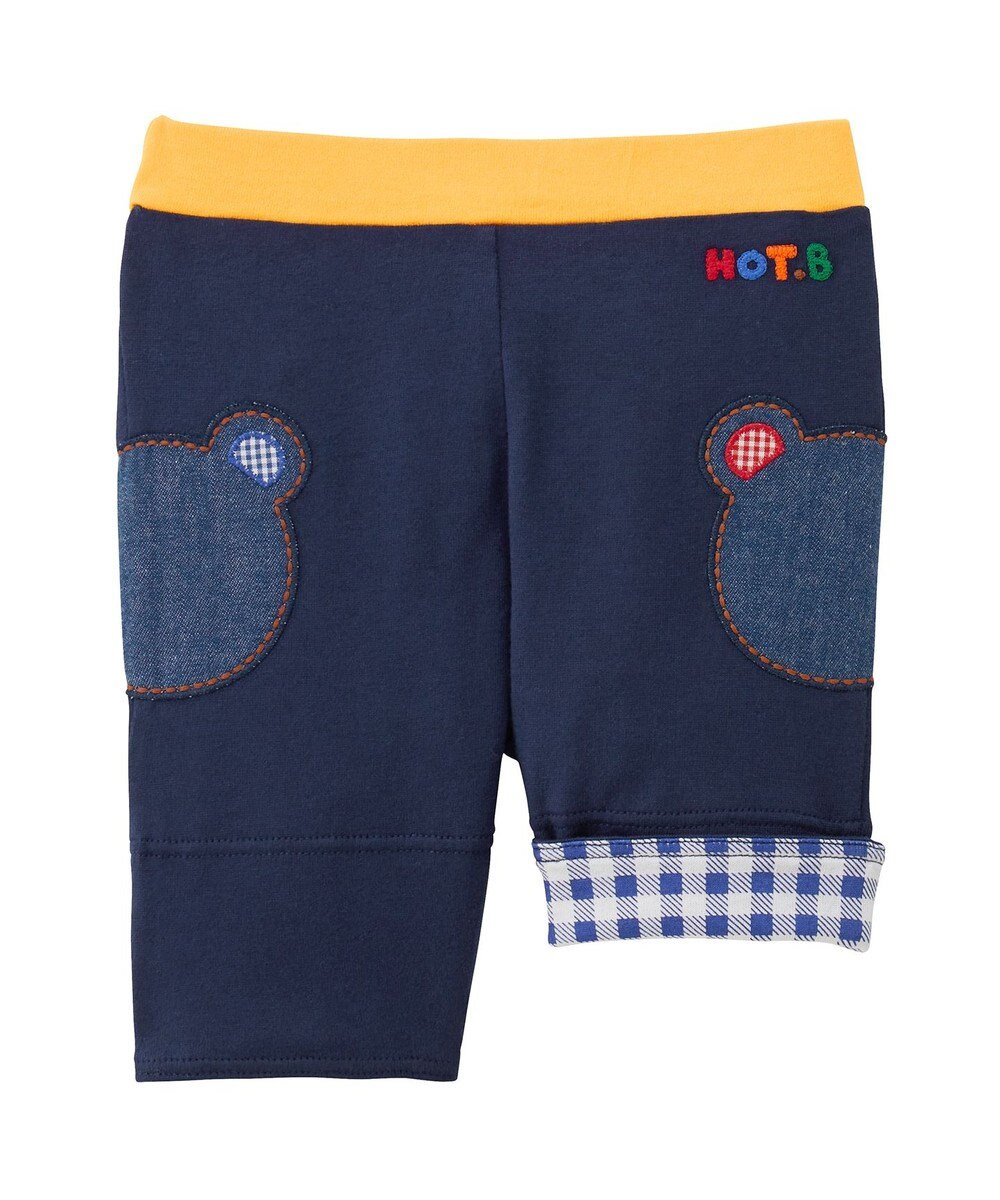 MIKI HOUSE HOT BISCUITS 【80-120cm】折り返しチェック 6分丈パンツ 