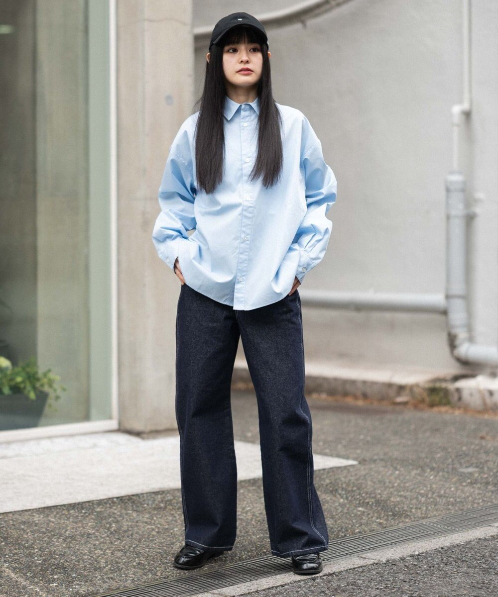 WEGO 【ユニセックス着用ITEM/MLサイズ展開】クロップドブロードシャツ 